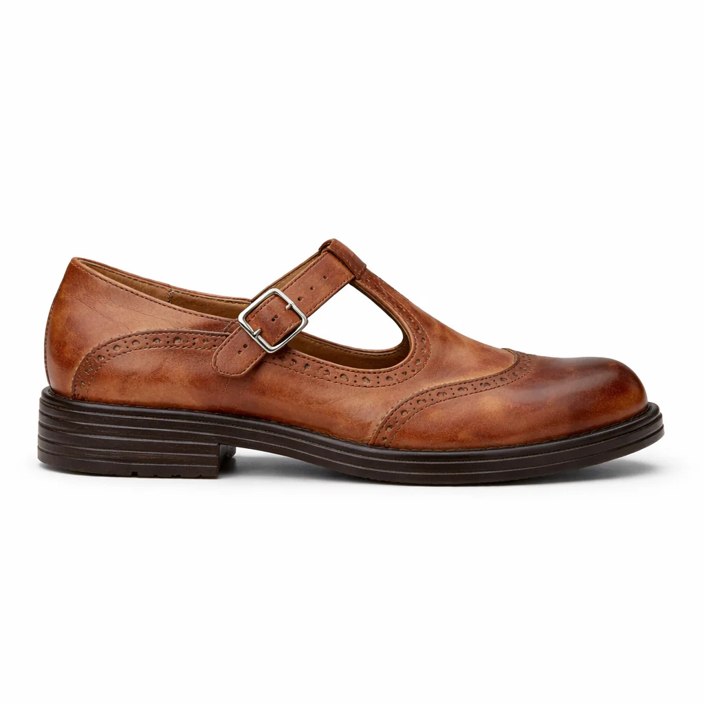 Chaussures Mary Jane pour femmes | Style Brogue en cuir | Ballerines confortables - Image 5
