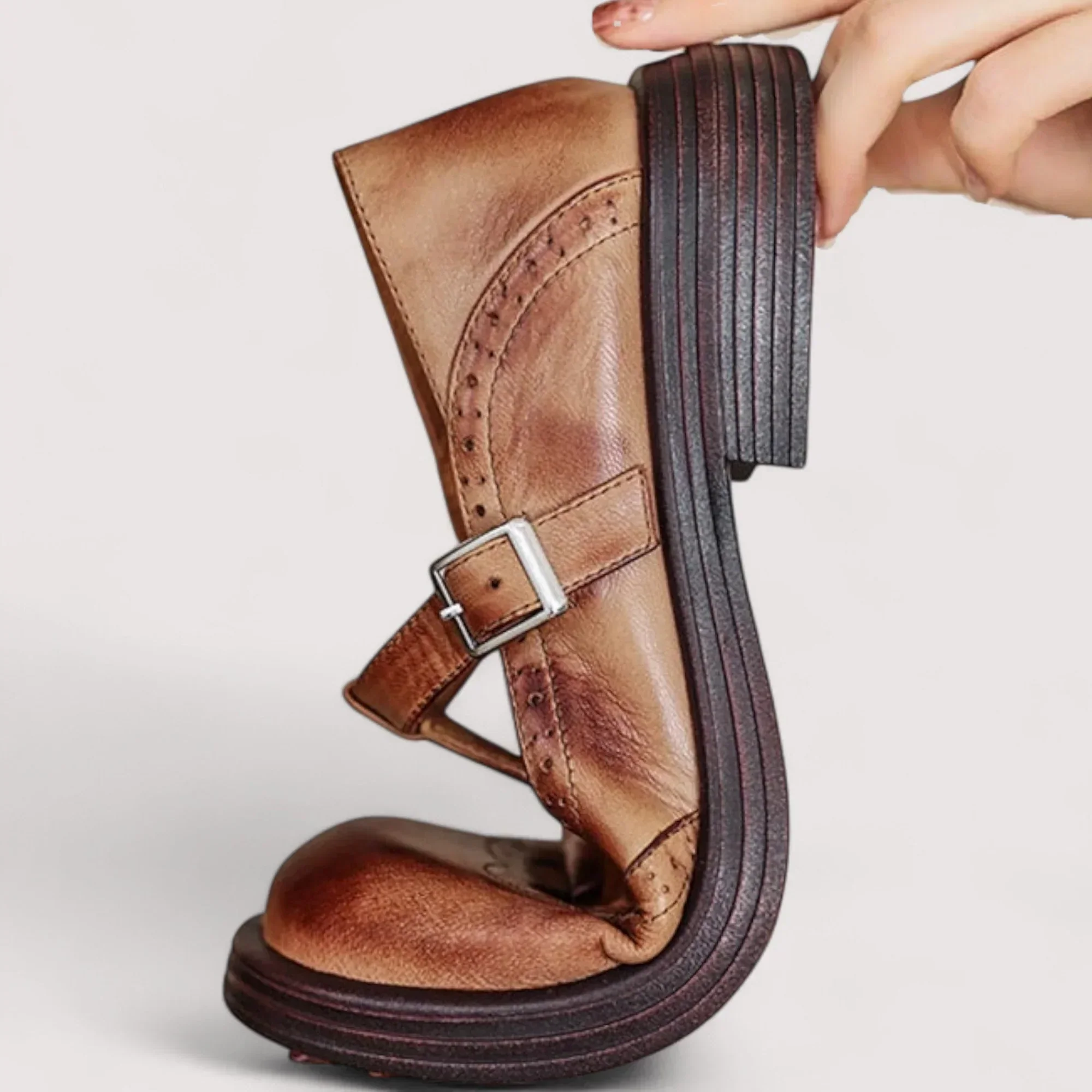 Chaussures Mary Jane pour femmes | Style Brogue en cuir | Ballerines confortables - Image 7