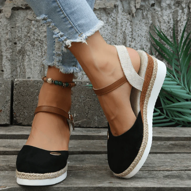 Sandales pour femmes | Compensées, bride à boucle | Style bohémien - Image 3