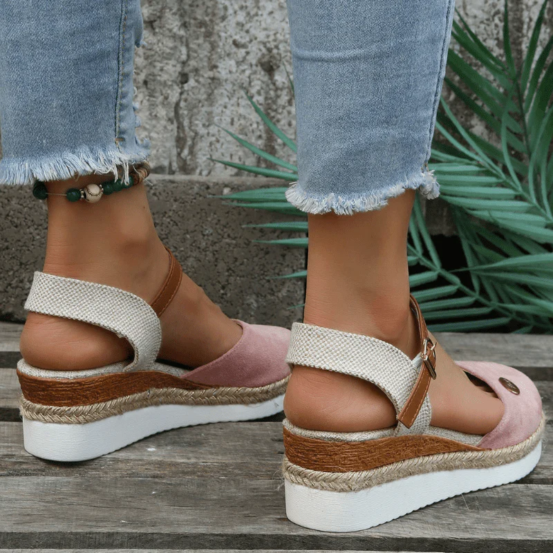 Sandales pour femmes | Compensées, bride à boucle | Style bohémien - Image 4