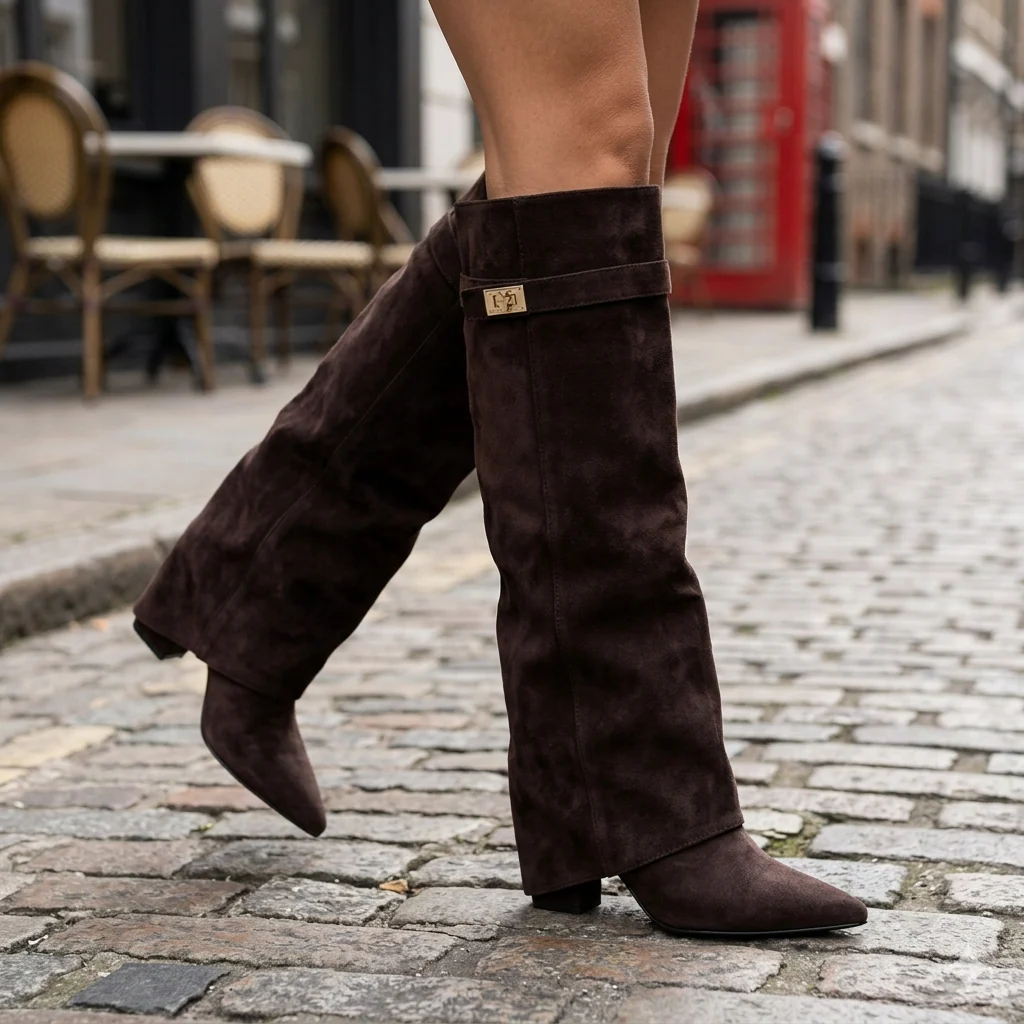 Bottes Femme Cuir | Montantes, Boucle | Suède Élégante - Image 2
