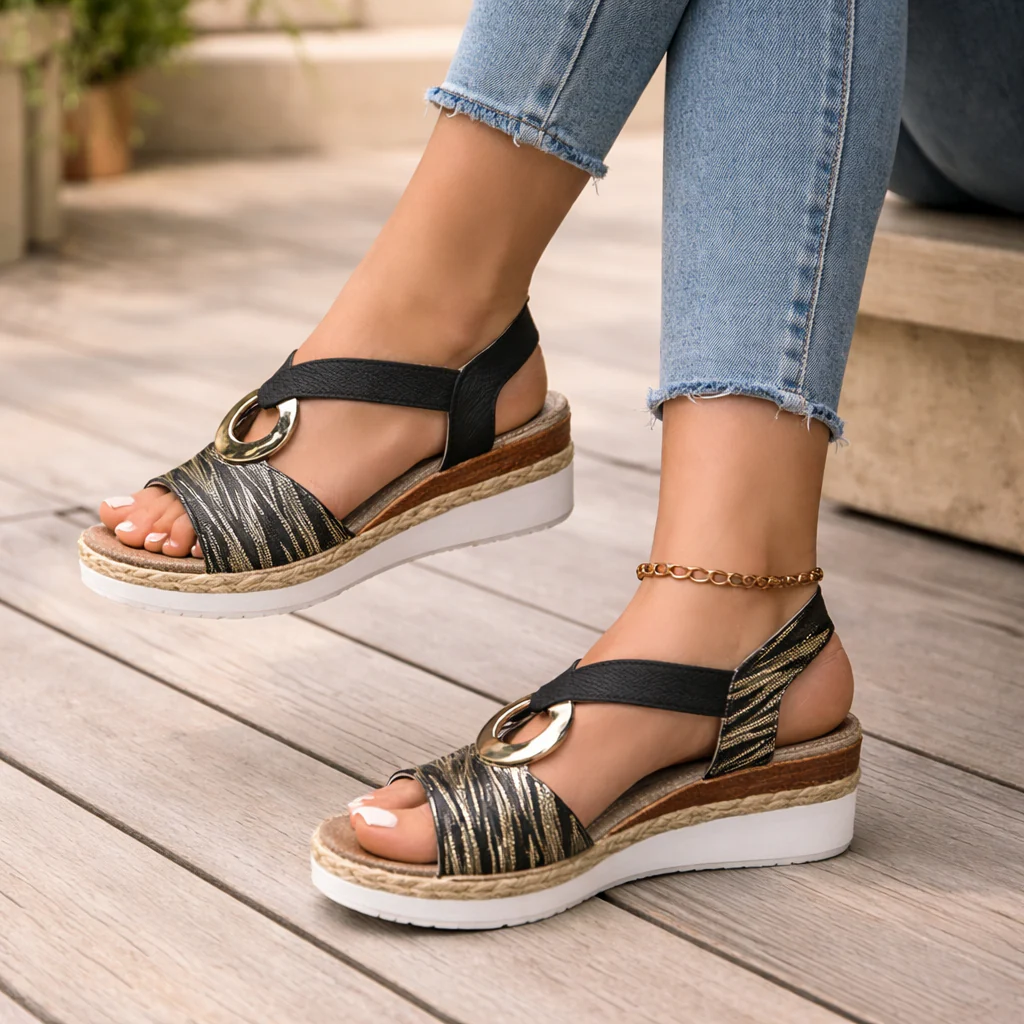 Espadrilles Compensées Femme | Chic, Élégant | Lanières Croisées