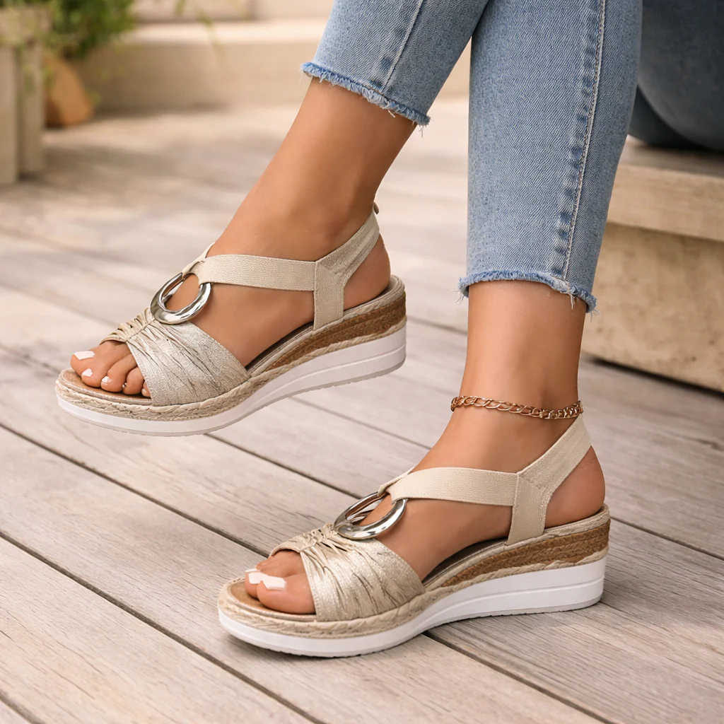 Espadrilles Compensées Femme | Chic, Élégant | Lanières Croisées - Image 2