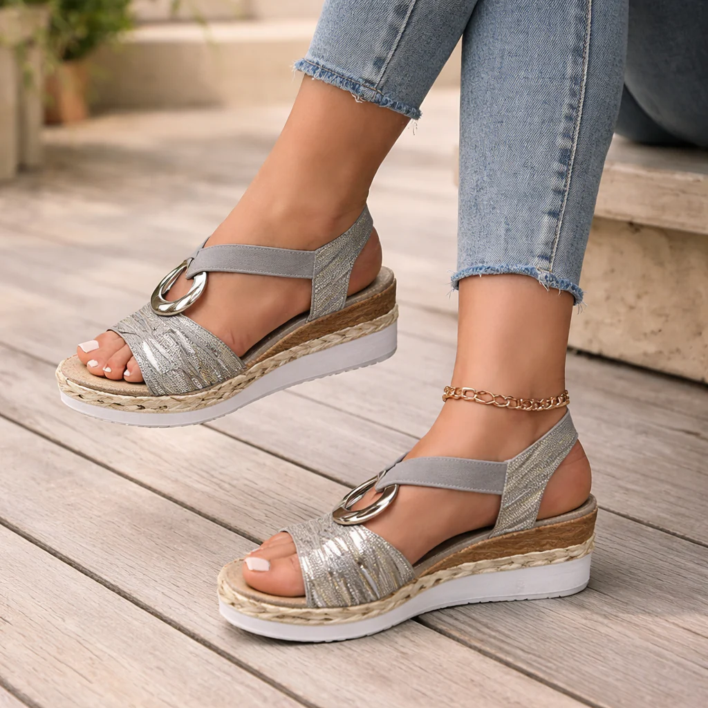 Espadrilles Compensées Femme | Chic, Élégant | Lanières Croisées - Image 3