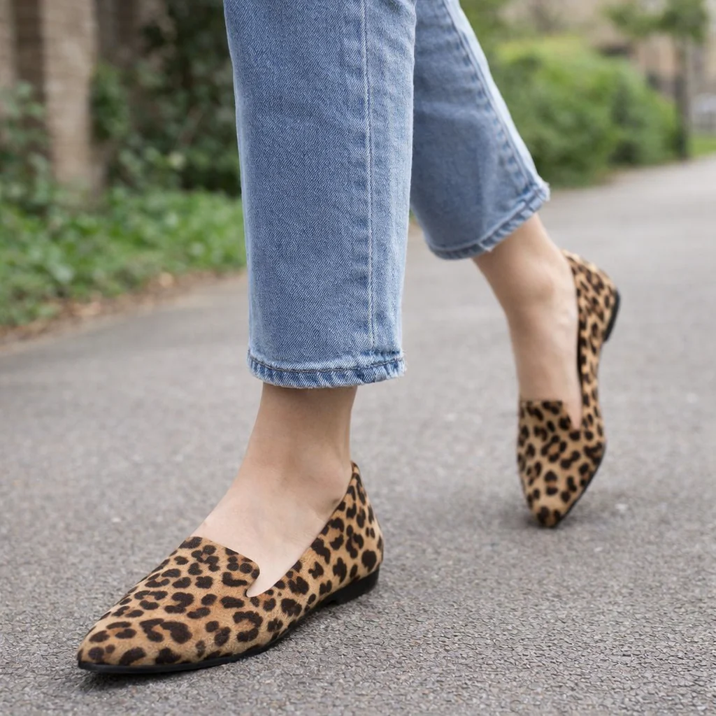 Ballerines Femme | Imprimé Léopard, Bout Pointu | Slip-On Confortable - Image 2