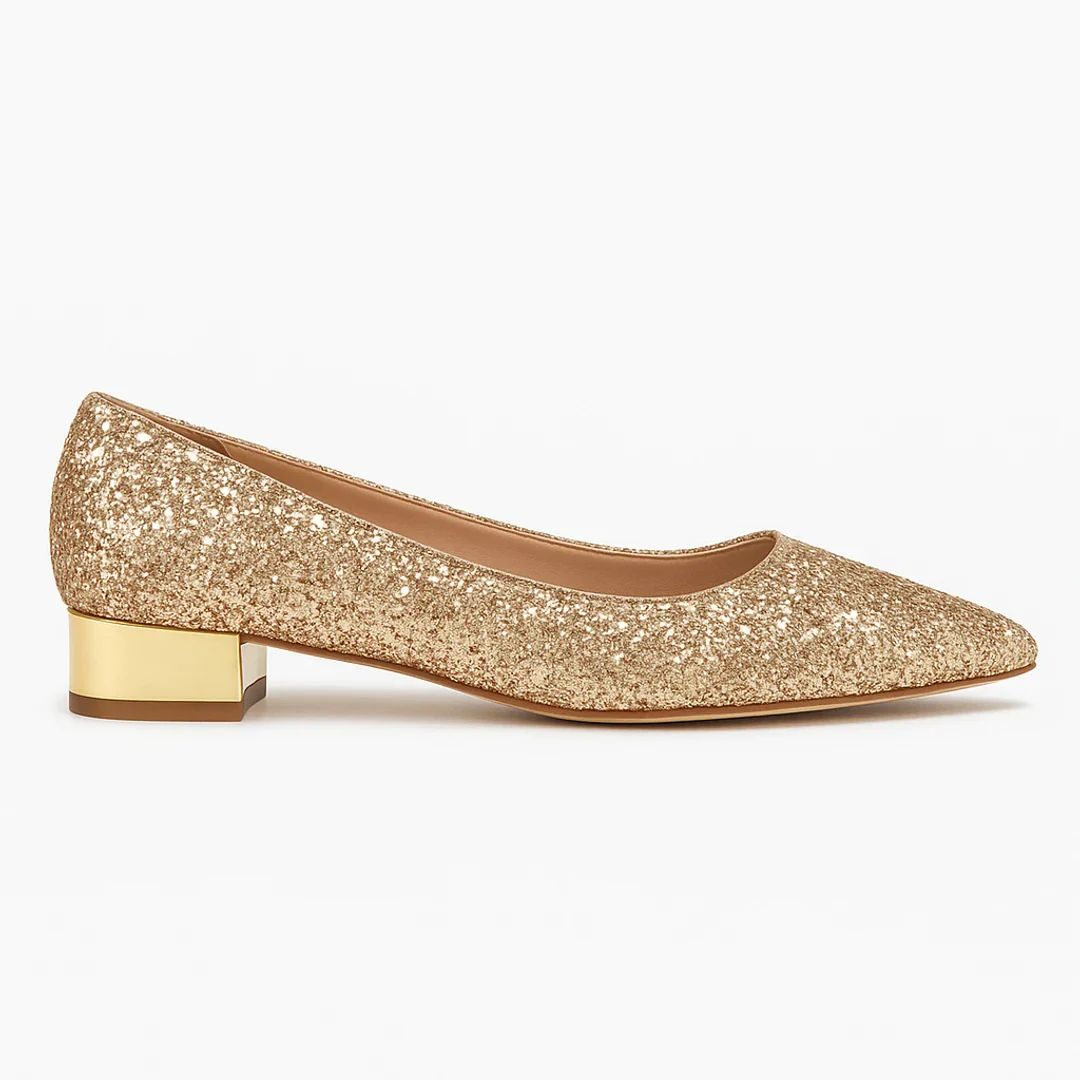 Ballerines pour femmes | Paillettes | Chaussures de soirée à talon bas - Image 5