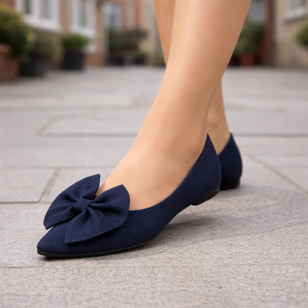 Ballerines pour femmes | Détail nœud | Glissière confortable décontractée - Image 2