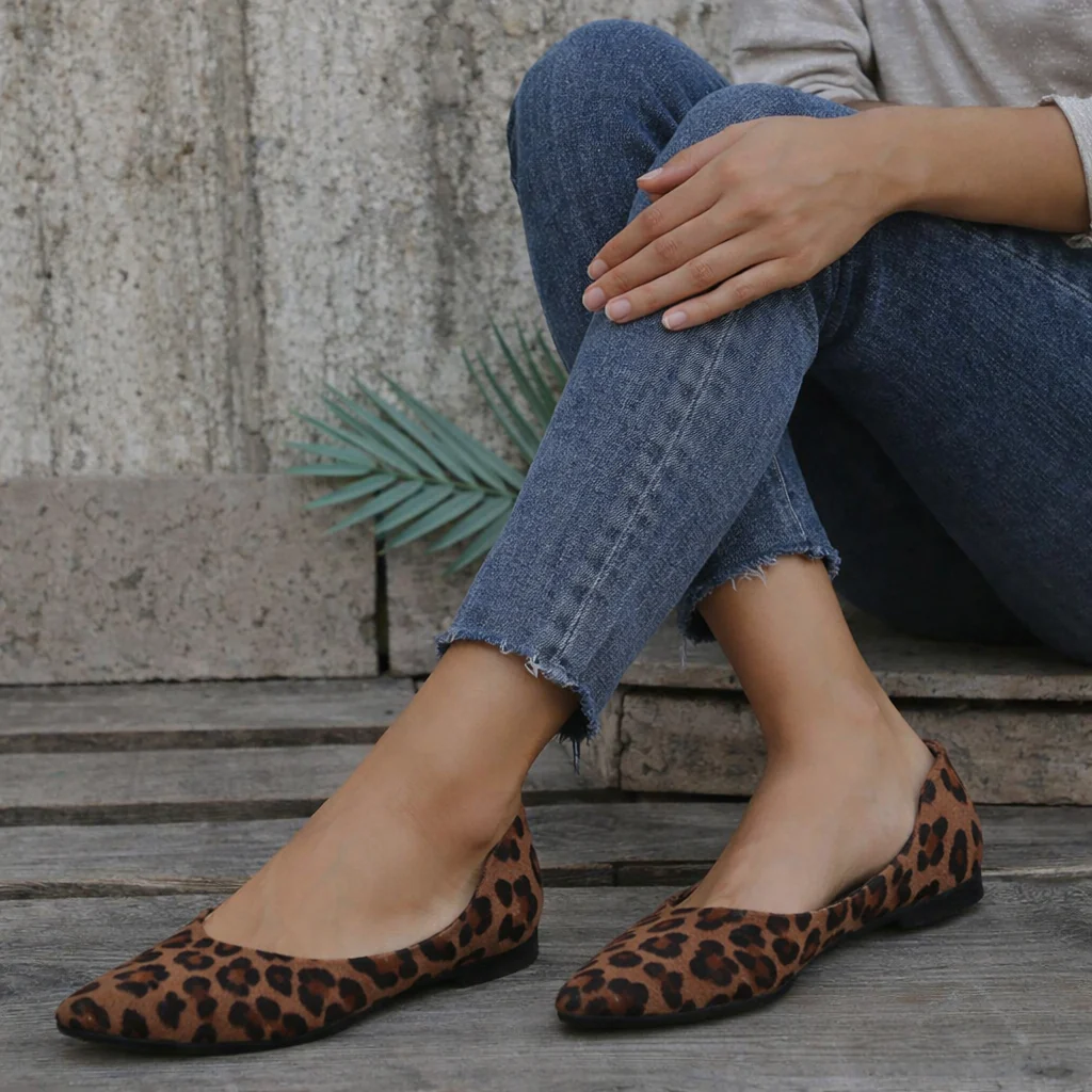 Ballerines pour femmes | Imprimé léopard | Style élégant sans lacets - Image 4