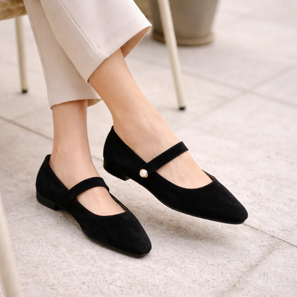 Ballerines pour femmes | Bout pointu | Lanière perlée, Élégant - Image 3