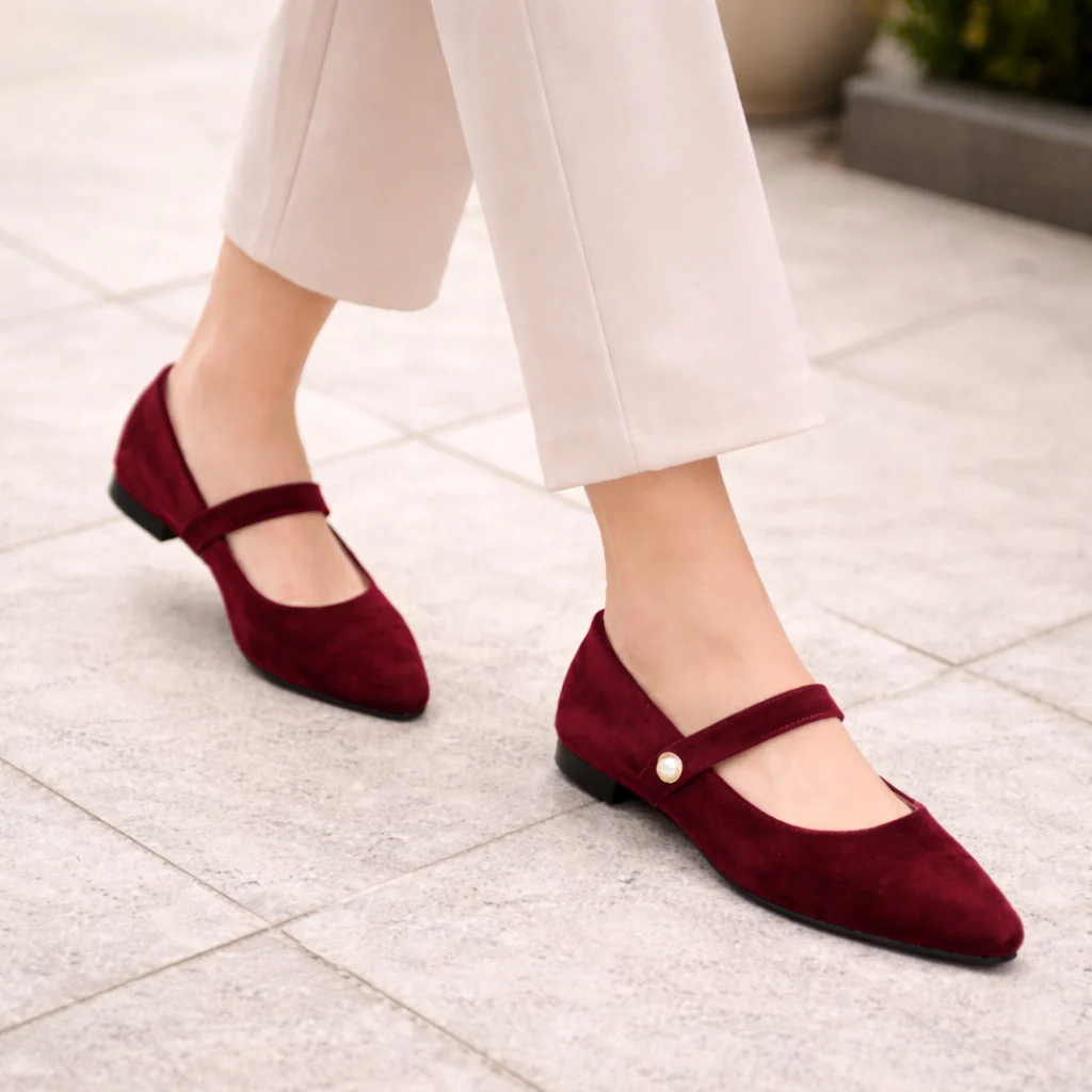Ballerines pour femmes | Bout pointu | Lanière perlée, Élégant - Image 5