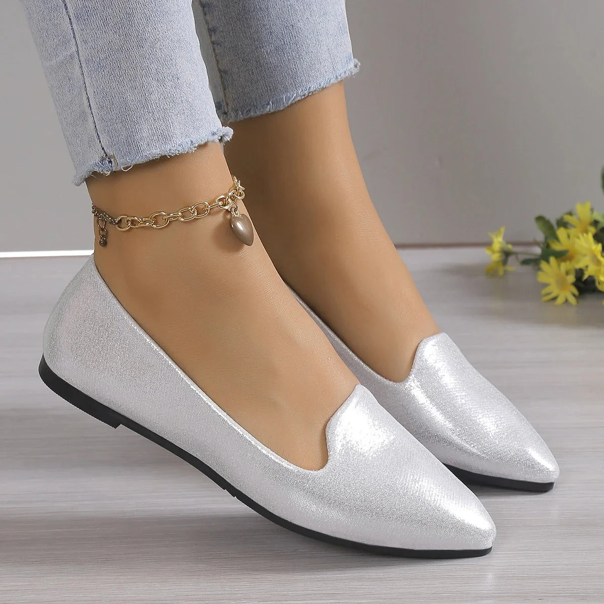 Ballerines pour femmes | Bout pointu, ajustement extensible | Chaussures confortables et élégantes - Image 5