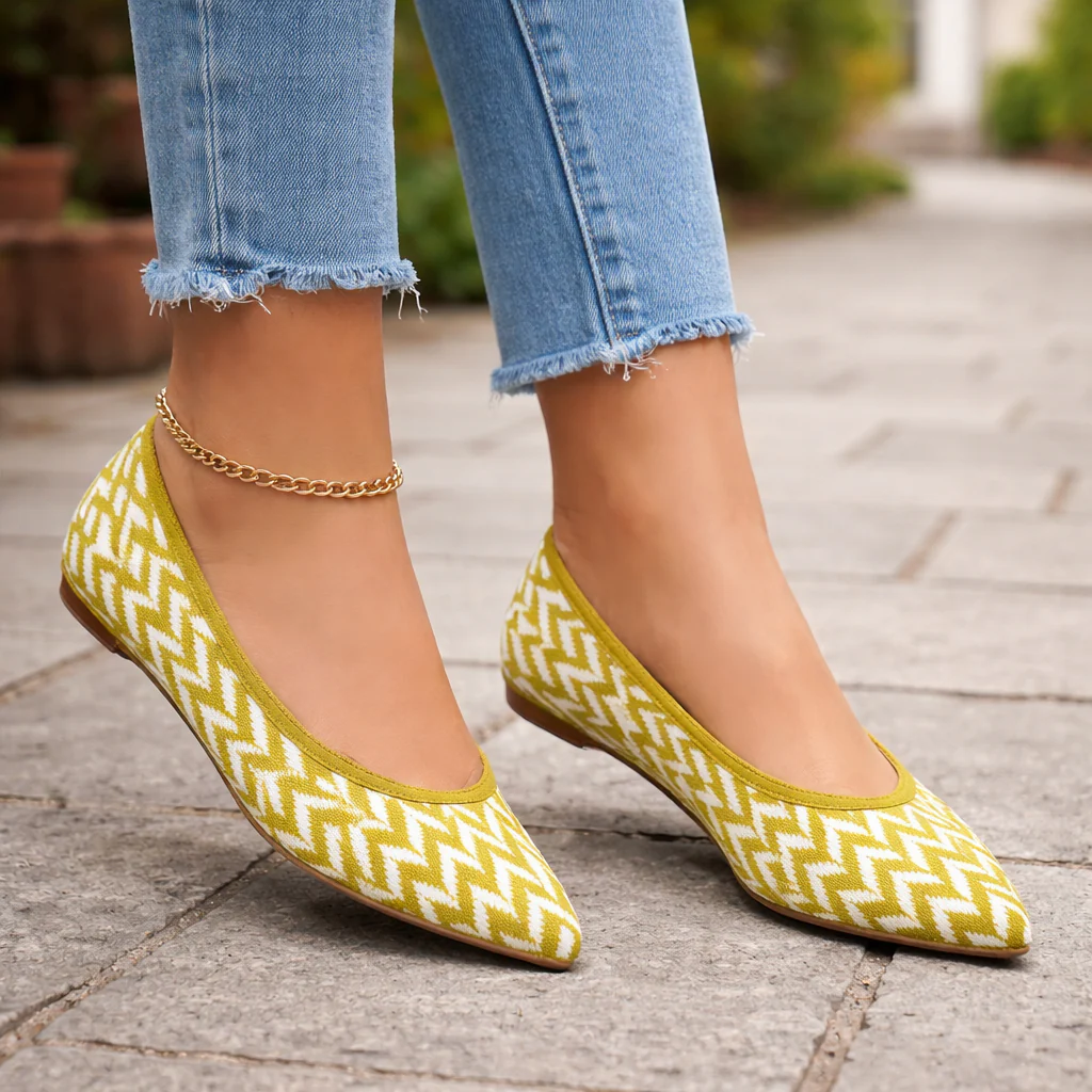 Ballerines pour Femmes | Motif Zigzag, Semelle Souple | Confort Quotidien - Image 2