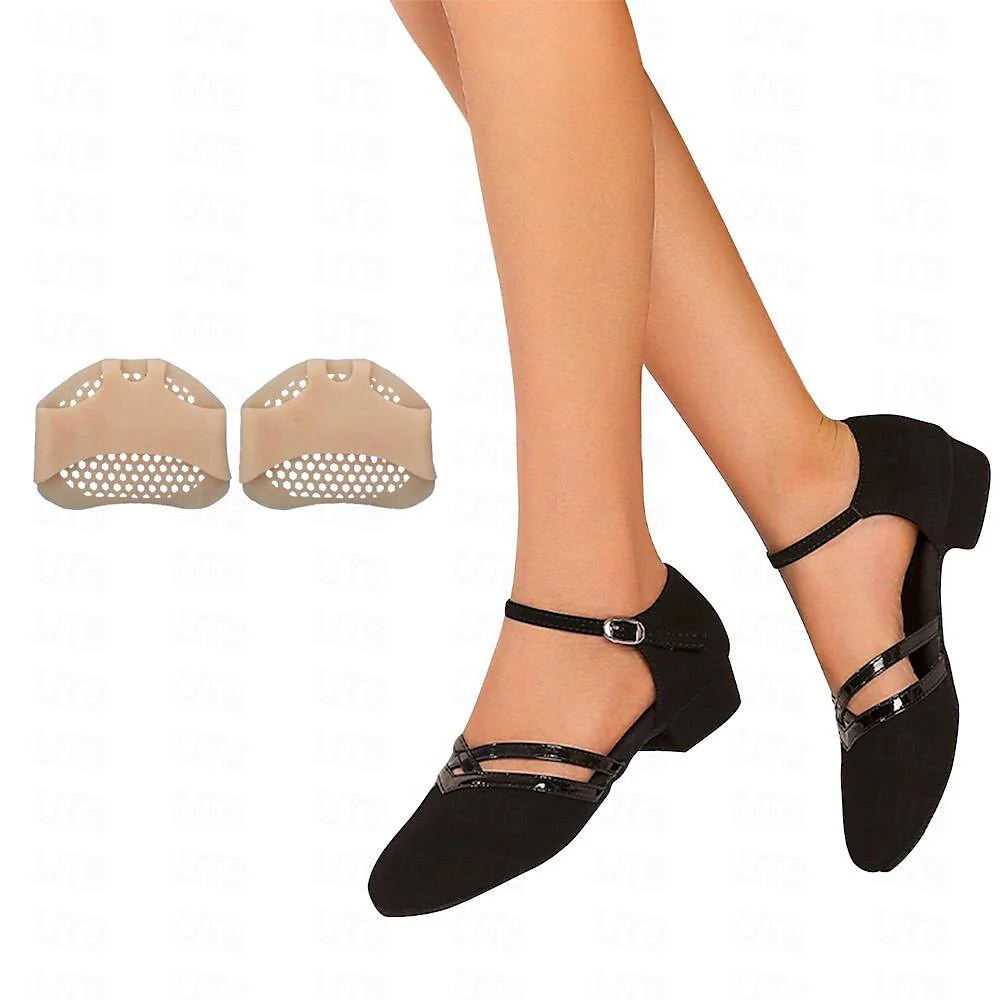 Chaussures de Danse Femme | Noir Suède, Lanière Cheville | Semelle Plate - Image 10