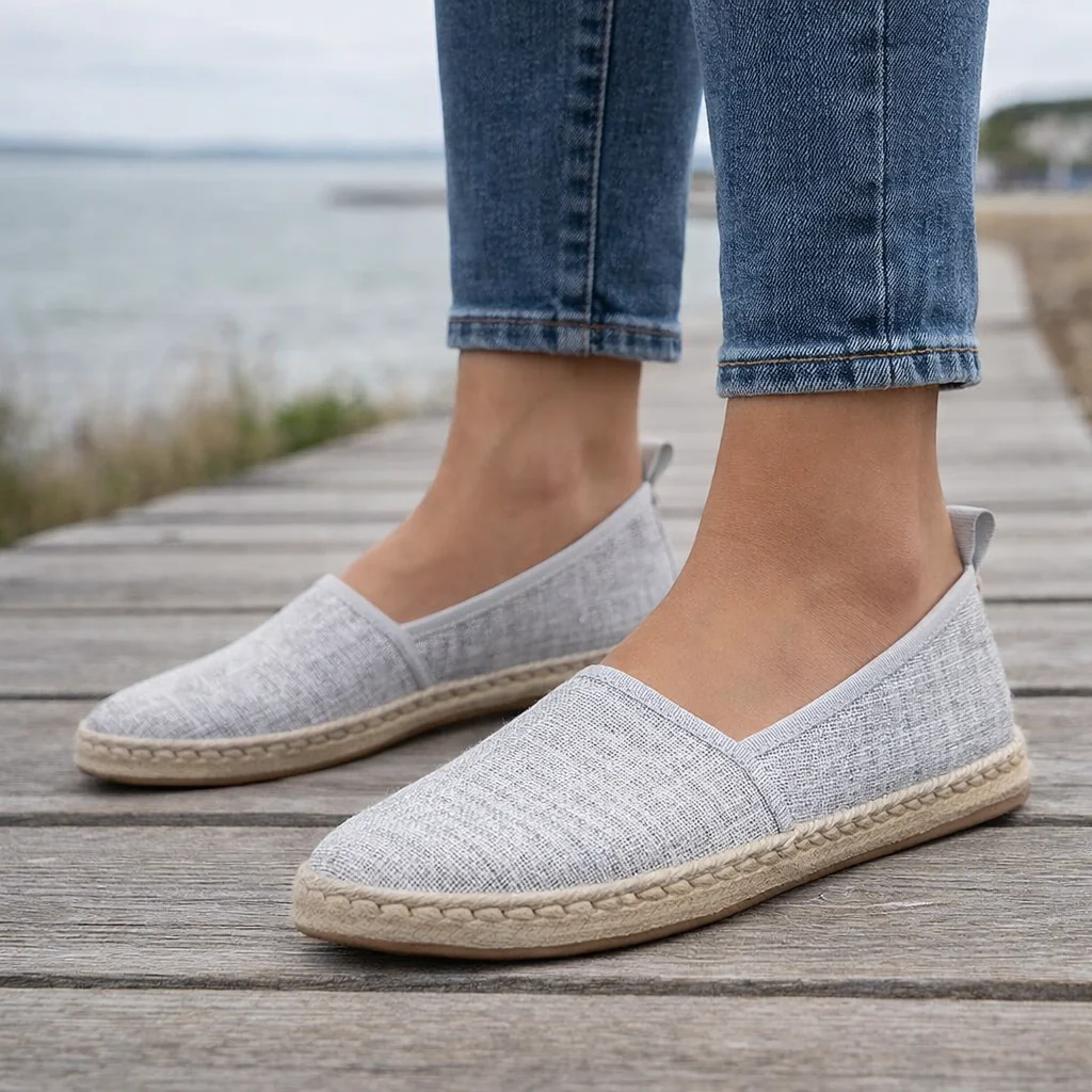 Ballerines Espadrille Femme | Chaussures Toile Slip-On, Confort Casual - Image 3