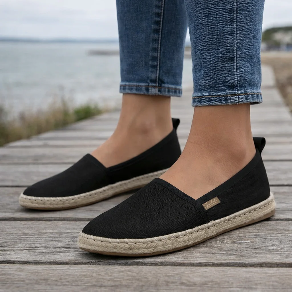 Ballerines Espadrille Femme | Chaussures Toile Slip-On, Confort Casual - Image 4