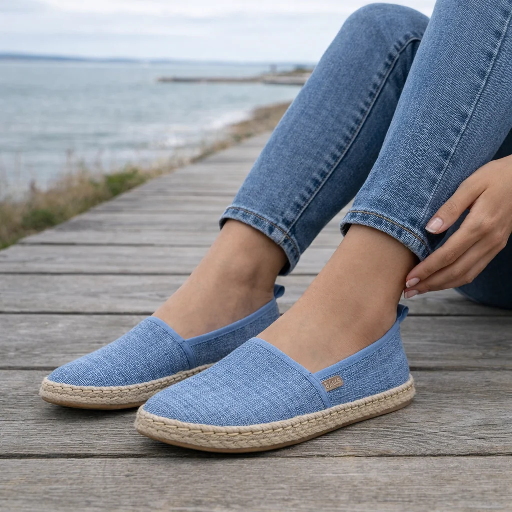 Ballerines Espadrille Femme | Chaussures Toile Slip-On, Confort Casual - Image 5