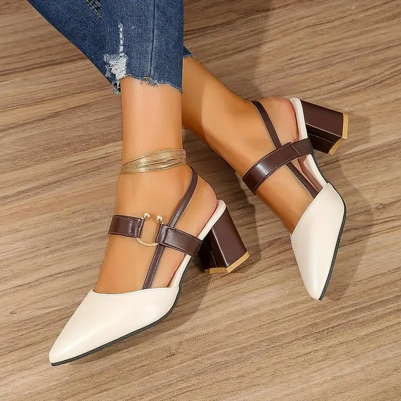 Talons pour femmes | Talon bloc bas, bride arrière | Confort rembourré - Image 2