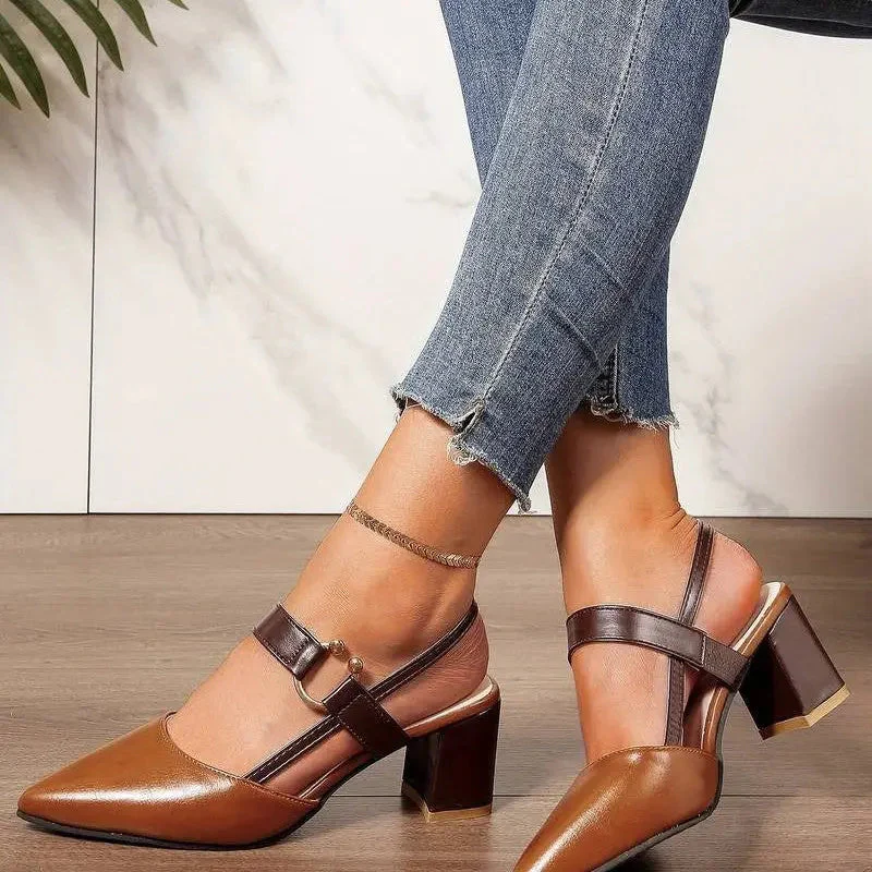 Talons pour femmes | Talon bloc bas, bride arrière | Confort rembourré - Image 4
