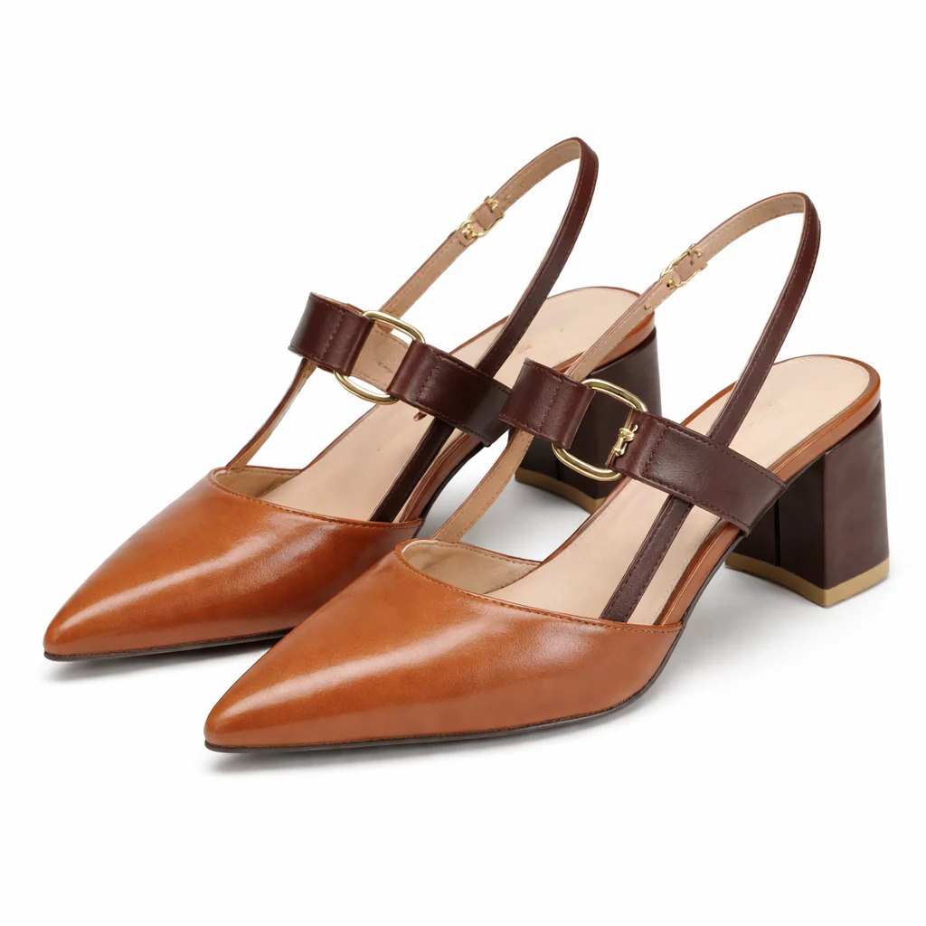 Talons pour femmes | Talon bloc bas, bride arrière | Confort rembourré - Image 5