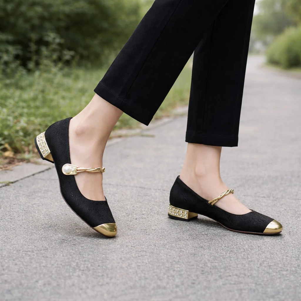 Ballerines Mary Jane pour femmes | Talon bas | Bout carré, chaussures de confort - Image 4