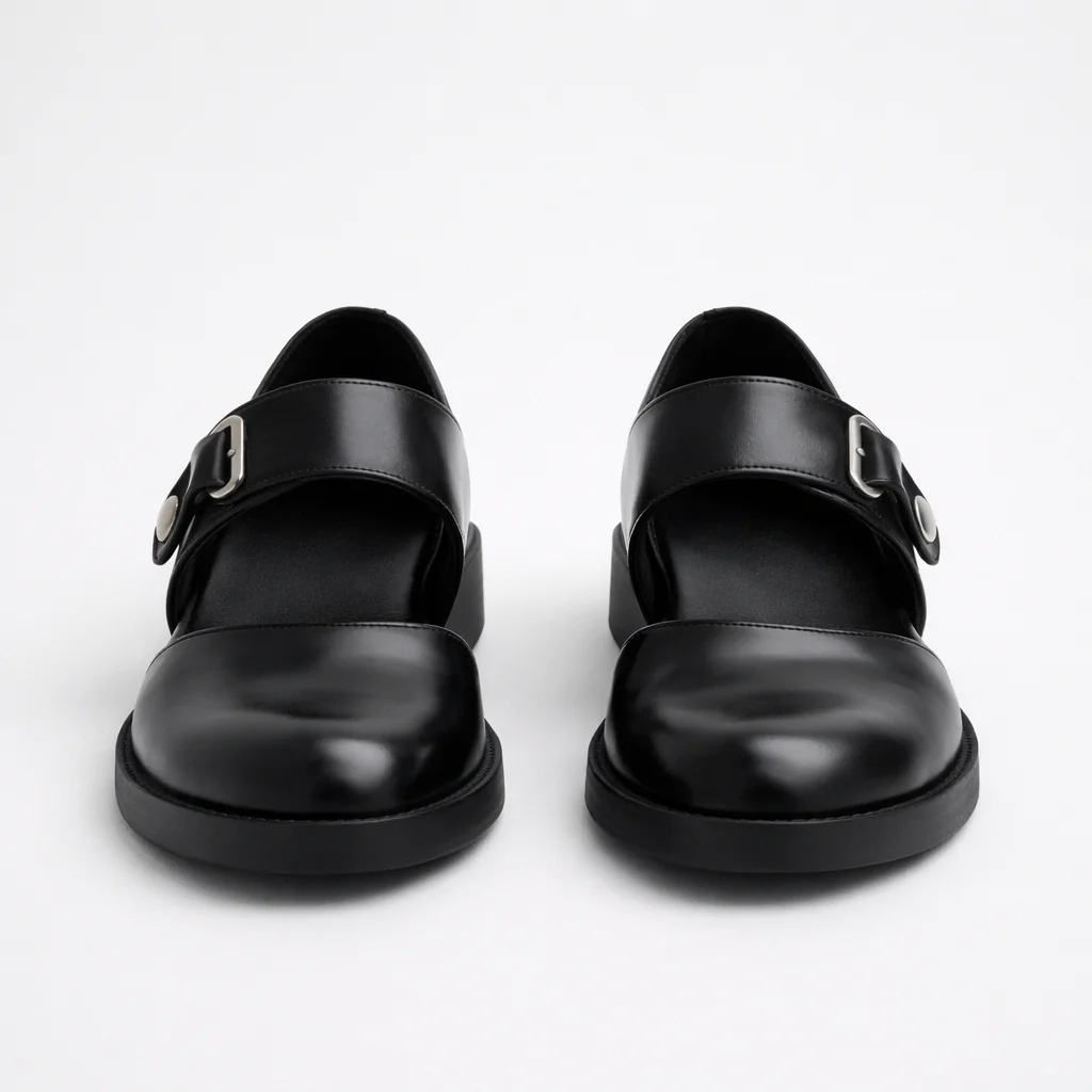 Chaussures Mary Jane pour Femmes | Cuir Noir | Lanière à Boucle, Confort Ajusté - Image 3