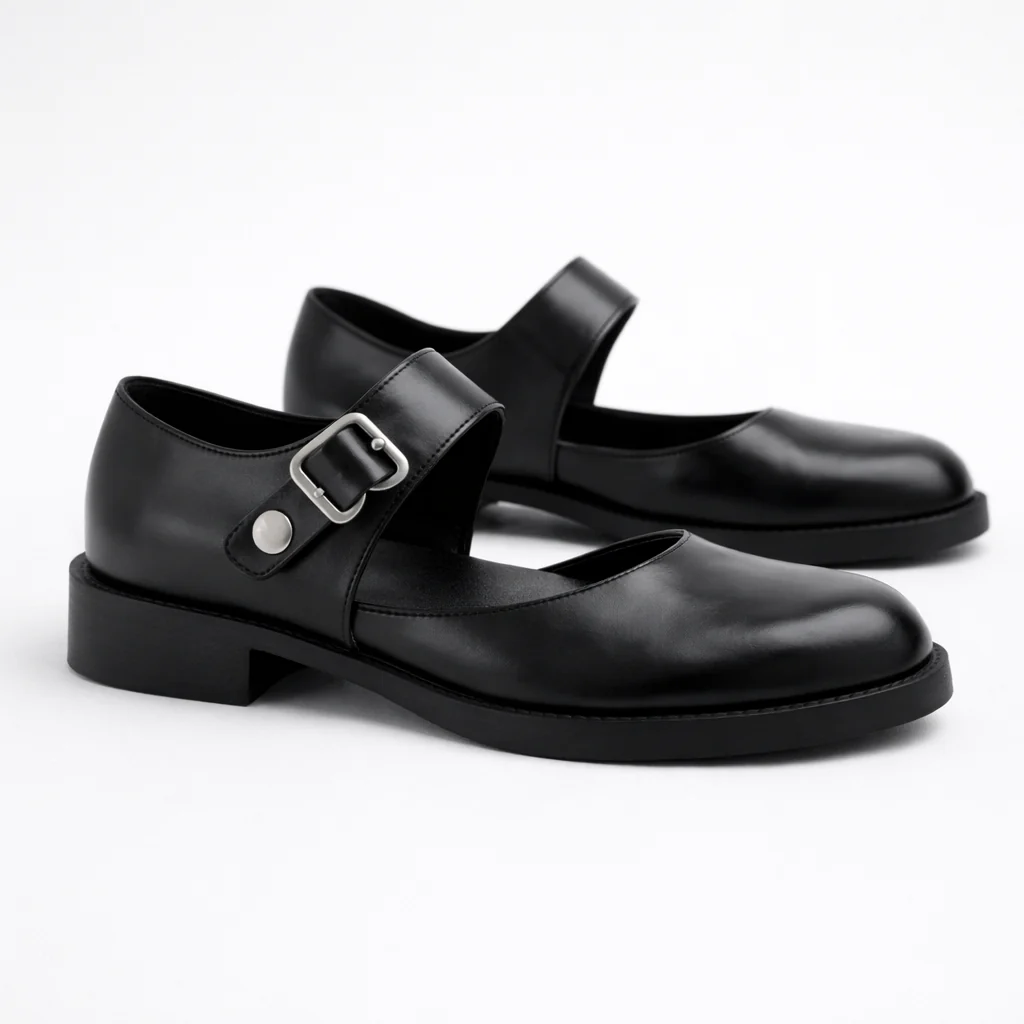Chaussures Mary Jane pour Femmes | Cuir Noir | Lanière à Boucle, Confort Ajusté - Image 4
