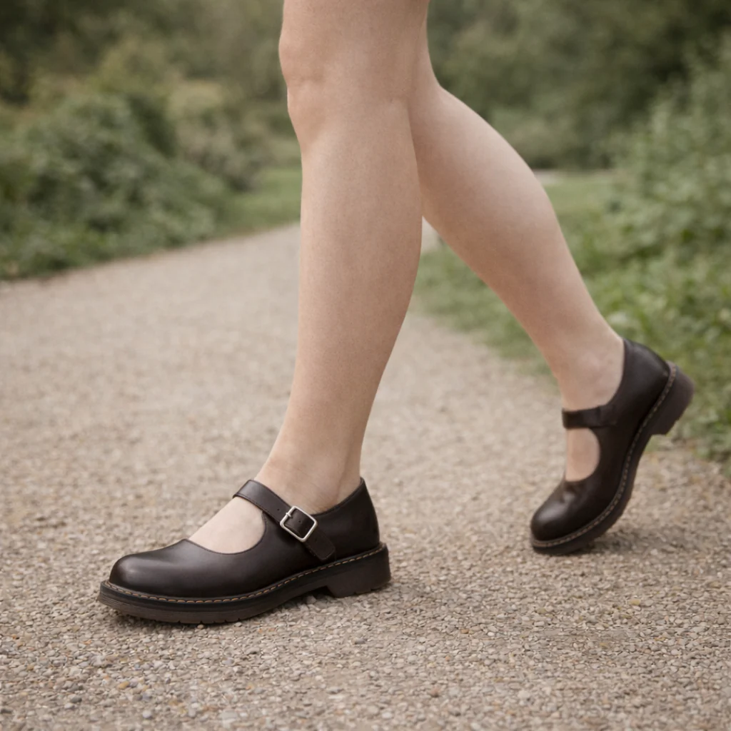 Chaussures Mary Jane pour Femmes | Cuir Plat, Style Vintage | Bride Ajustable - Image 3