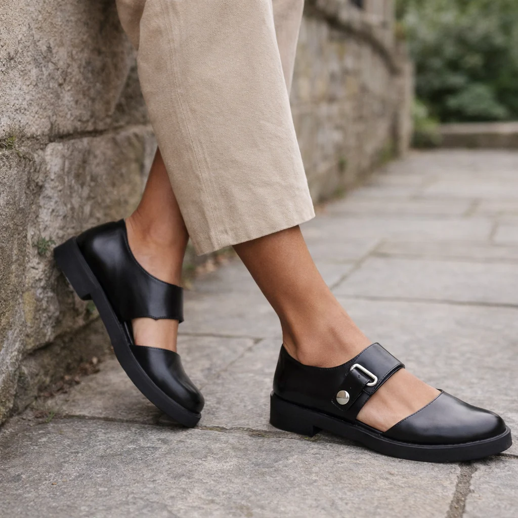 Chaussures Mary Jane pour Femmes | Confort Orthopédique | Noir, Bride - Image 2