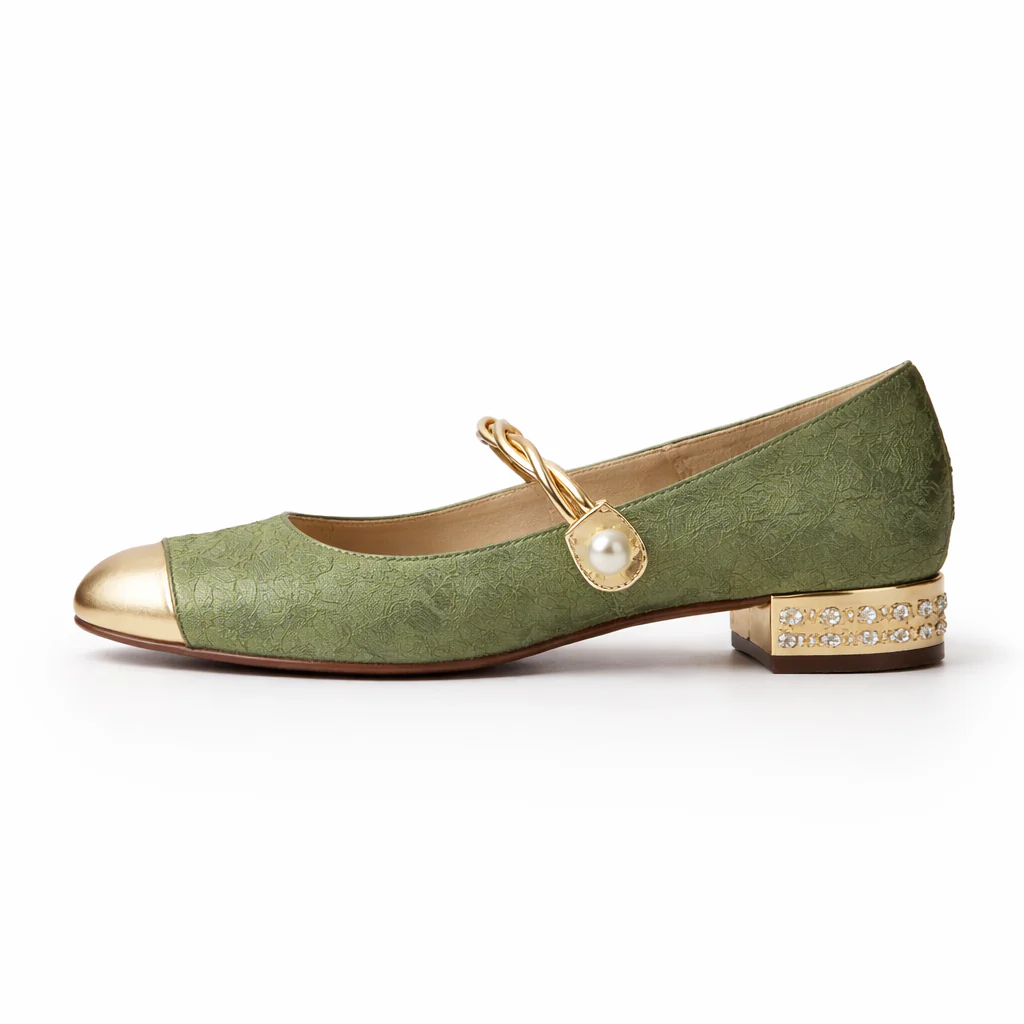 Chaussures Mary Jane pour femmes | Bout carré, Confort orthopédique | Ballerines avec bride perlée - Image 6