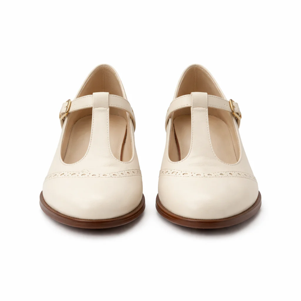 Chaussures Mary Jane pour femmes | T-Strap, talon bas | Détail Brogue - Image 5