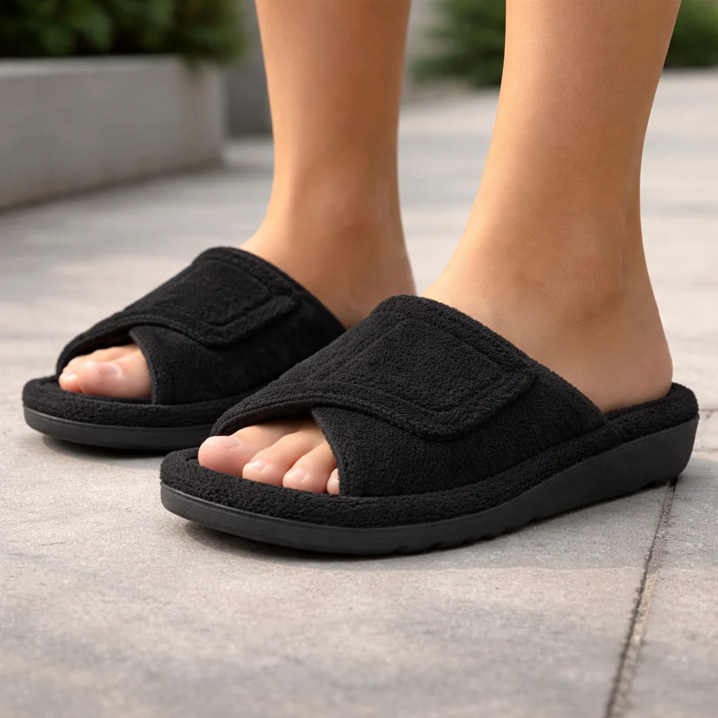 Pantoufles Orthopédiques Femme | Doublure Polaire | Fermeture Velcro - Image 3