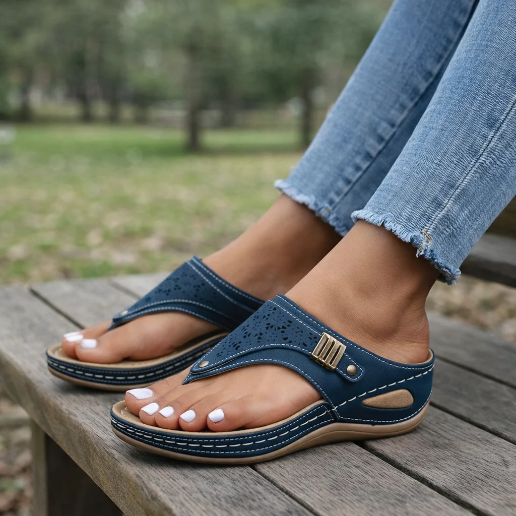 Sandales Orthopédiques Compensées Femme | Support Ergonomique, Design Élégant - Image 2