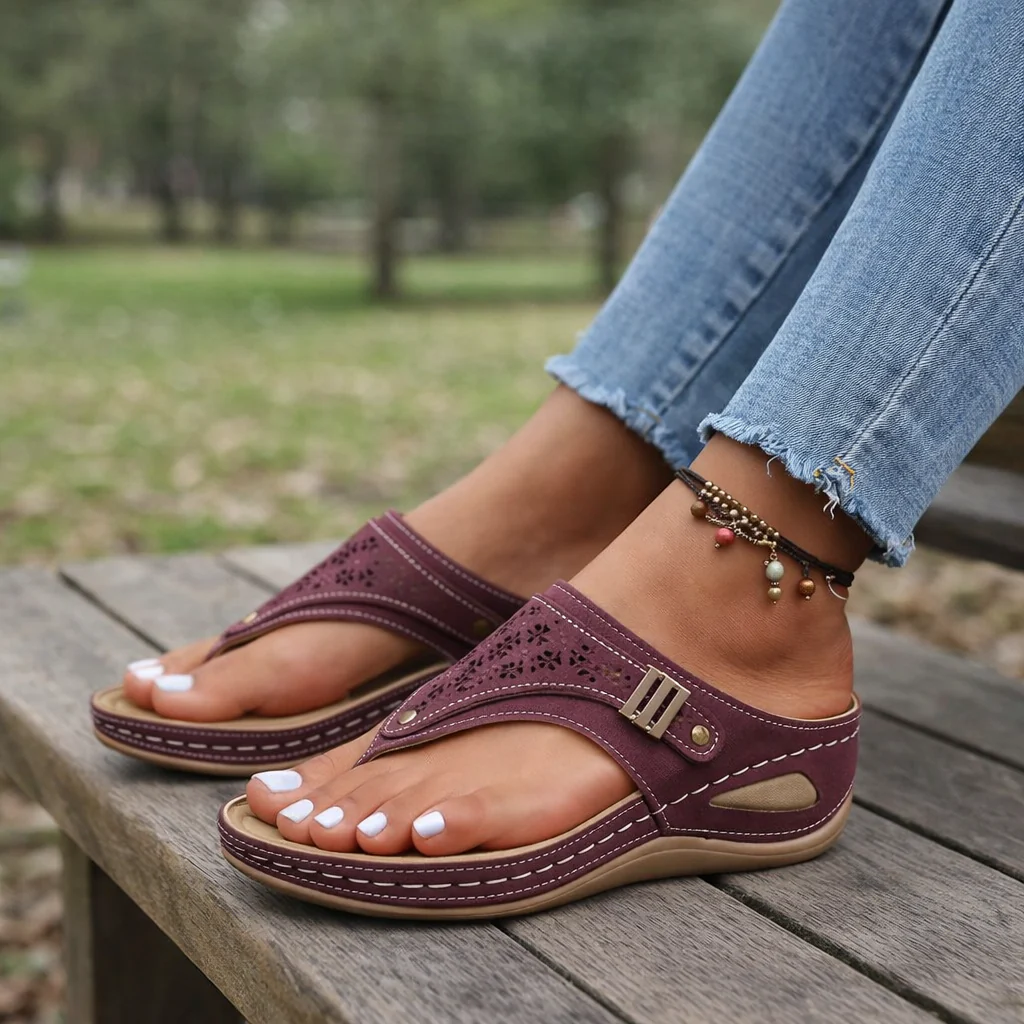 Sandales Orthopédiques Compensées Femme | Support Ergonomique, Design Élégant - Image 3