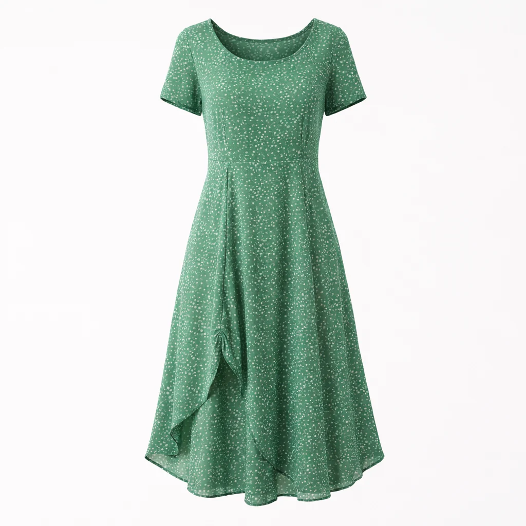 Robe d'Été Femme | Vert Léger, Style Fluide - Image 4