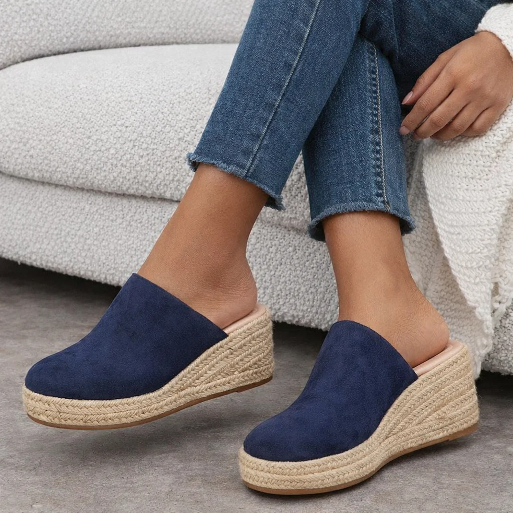 Mules Compensées Femme | Style Espadrille | Confort & Élégance - Image 4