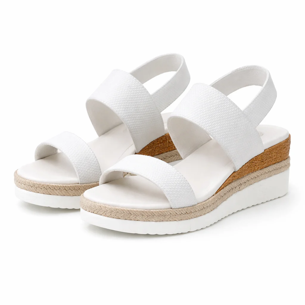 Sandales Compensées Femme | Espadrille, Style Plateforme | Lanière Élastique - Image 6