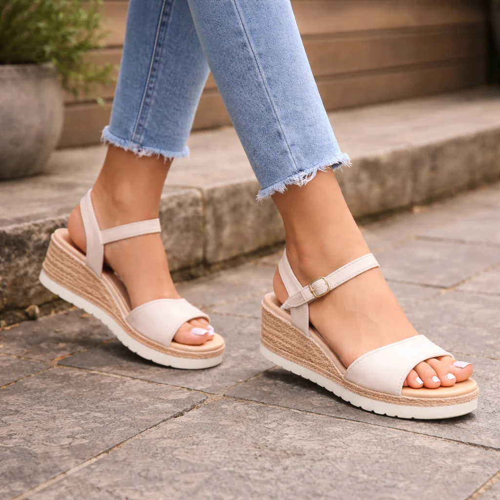 Sandales Compensées Femme | Confort Orthopédique | Boucle Ajustable - Image 5