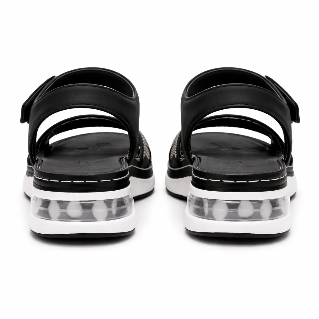 Sandales Compensées Femme | Lanières Strass | Confort, Style Gladiateur - Image 7