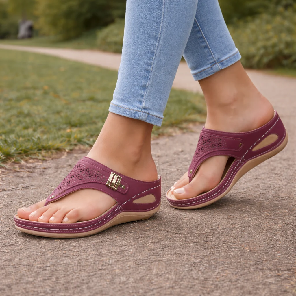 Sandales Compensées Femme | Tong | Semelle Confortable et Ergonomique - Image 3