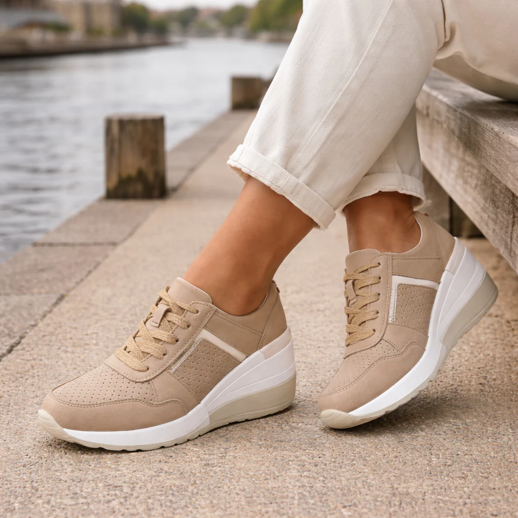 Baskets Compensées pour Femmes | Confortables, Élégantes | Perforées - Image 4