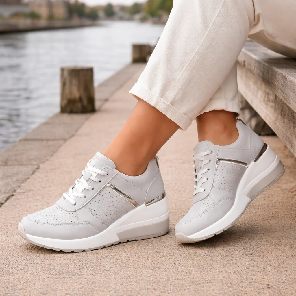 Baskets Compensées pour Femmes | Confortables, Élégantes | Perforées - Image 5
