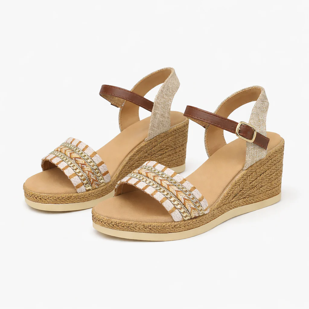 Sandales Tissées Femme | Talon Compensé, Bride à Boucle - Image 5