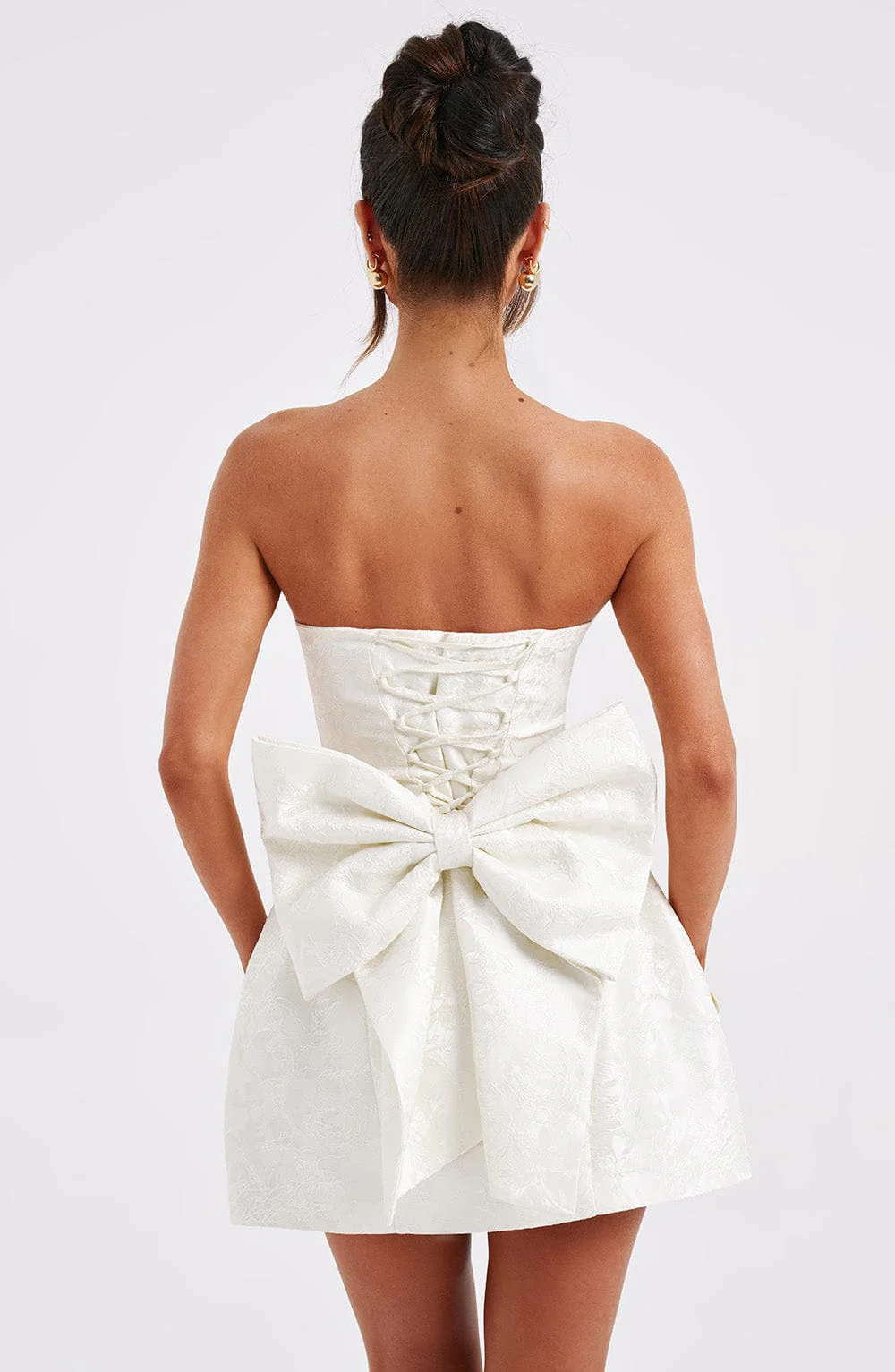 Yanci - Robe de bal mini luxe - Sans bretelles - Nœud - Image 3